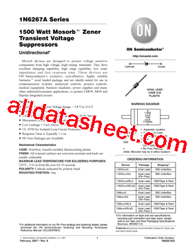 1N6300AG Datasheet PDF - ON Semiconductor