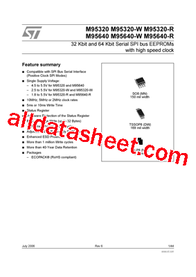 M95320-RMB3T/B Datasheet PDF - STMicroelectronics