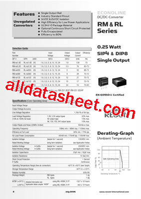 RM-0524D Datasheet PDF - Recom International Power
