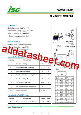SWD2N70D Datasheet PDF - Inchange Semiconductor Company Limited