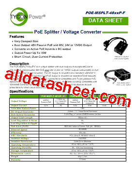 POE-MSPLT-4848P-F Datasheet PDF - Tycon Systems, Inc.