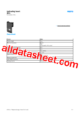 MCL Datasheet PDF - Festo Corporation.