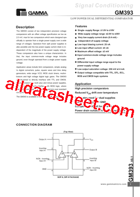 GM393D8T Datasheet PDF - Gamma Microelectronics Inc.