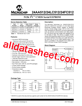 24LC512-E/SMG Datasheet PDF - Microchip Technology