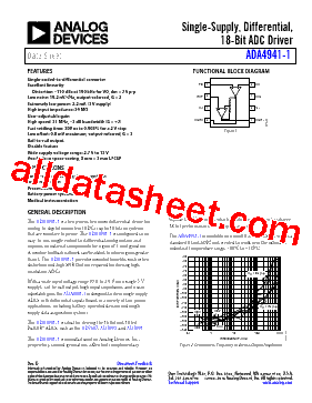 ADA4941-1YCPZ-R2 Datasheet PDF - Analog Devices
