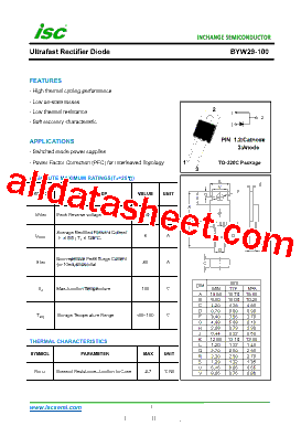 BYW29-100 Datasheet PDF - Inchange Semiconductor Company Limited