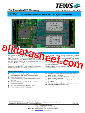 TIP150-SW-65 Datasheet PDF - TEWS Technologies GmbH
