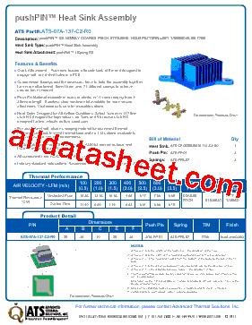ATS-07A-137-C2-R0 Datasheet PDF - Advanced Thermal Solutions, Inc.