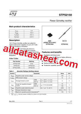 STPS2150RL Datasheet PDF - STMicroelectronics