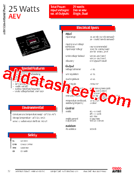 AEV04A24. Datasheet PDF - Artesyn Technologies