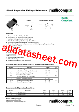 H431LK Datasheet PDF - Multicomp Pro