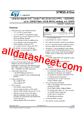 STM32L412RBY3P Datasheet PDF - STMicroelectronics
