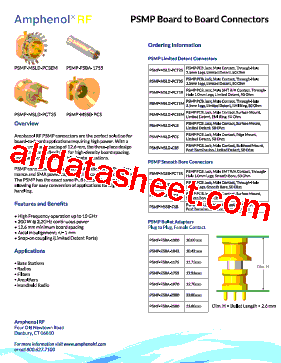 PSMP-MSLD-CSB. Datasheet PDF - Amphenol RF.