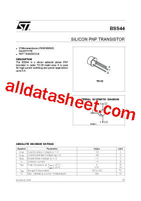 BSS44 Datasheet PDF - STMicroelectronics