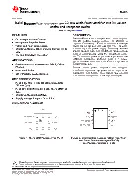 LM4865M/NOPB.A Datasheet PDF - Texas Instruments