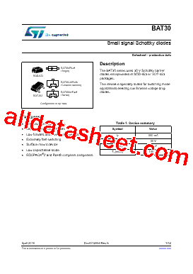 BAT30SWFILM Datasheet PDF - STMicroelectronics