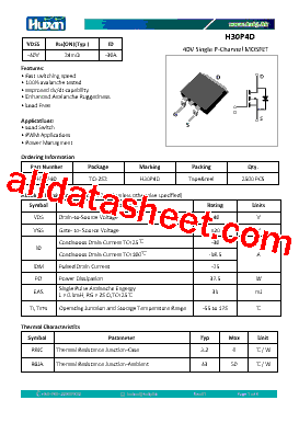 H30P4D Datasheet PDF - Guangdong Huixin Electronic Technology Co., Ltd.