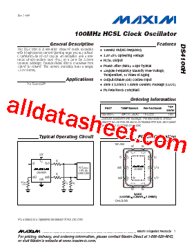 DS4100H Datasheet PDF - Maxim Integrated Products