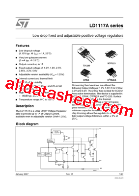 LD1117AV25 Datasheet PDF - STMicroelectronics