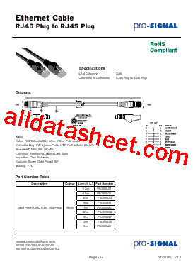PSG90529. Datasheet PDF - Pro-Signal