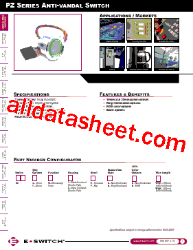 PZ4M2CNNW150. Datasheet PDF - E-SWITCH