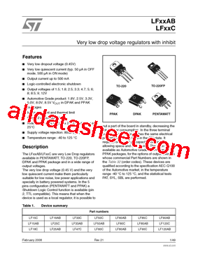 LF50CV Datasheet PDF - STMicroelectronics