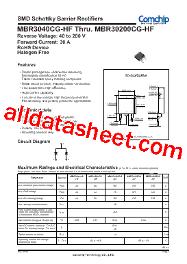 MBR3040CG-HF Datasheet PDF - Comchip Technology