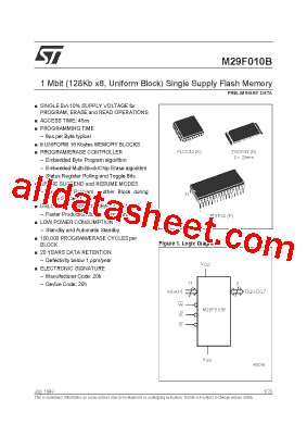 29F010 Datasheet PDF - STMicroelectronics