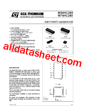 M54HC280F1R Datasheet PDF - STMicroelectronics