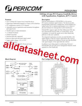 PI2EQX5864 Datasheet PDF - Pericom Semiconductor Corporation