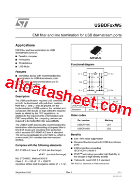 USBDF02W5 Datasheet PDF - STMicroelectronics