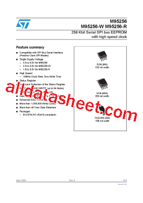 M95256-RMW6P/A Datasheet PDF - STMicroelectronics