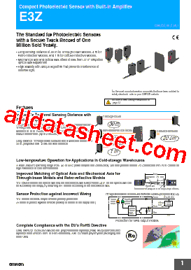E3Z-R86 Datasheet PDF - Omron Electronics LLC