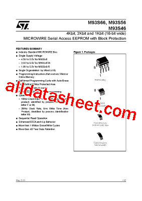 M93S46-RBN3TP Datasheet PDF - STMicroelectronics