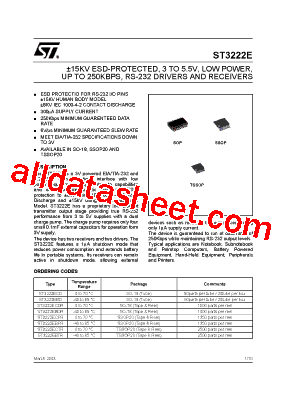 ST3222ECPR Datasheet PDF - STMicroelectronics