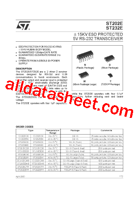 ST232EW Datasheet PDF - STMicroelectronics