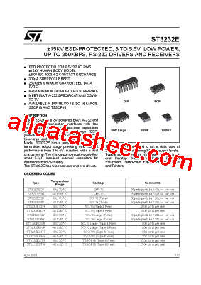 ST3232ECWR Datasheet PDF - STMicroelectronics
