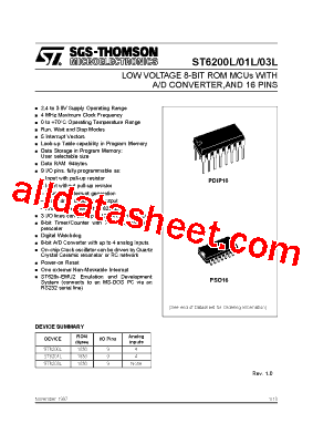 ST6201L Datasheet PDF - STMicroelectronics