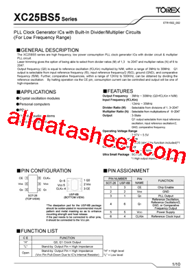 XC25BS5_002 Datasheet PDF - Torex Semiconductor