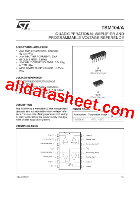 TSM104D Datasheet PDF - STMicroelectronics