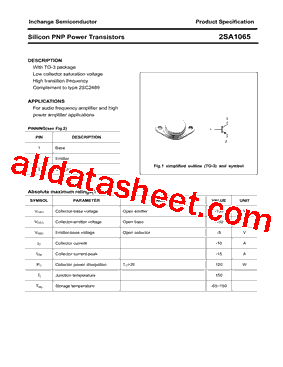 2SA1065 Datasheet PDF - Inchange Semiconductor Company Limited
