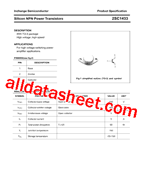 2SC1433 Datasheet PDF - Inchange Semiconductor Company Limited
