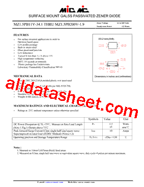MZ1.0PB75V-5.0 Datasheet PDF - MIC GROUP RECTIFIERS