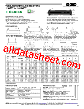 T225T-R100-JB Datasheet PDF - RCD COMPONENTS INC.