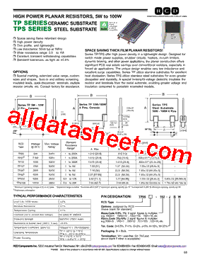 TP05-R50-KBW Datasheet PDF - RCD COMPONENTS INC.