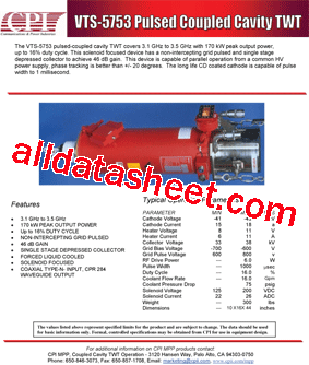 VTS5753 Datasheet PDF - Communications & Power Industries, Inc.