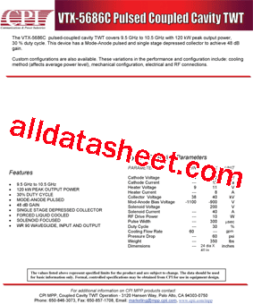 VTX5686C Datasheet PDF - Communications & Power Industries, Inc.