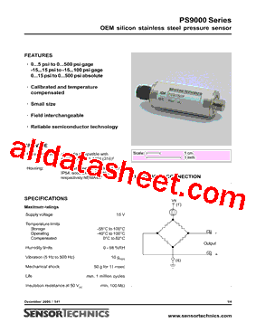 PS9500AG Datasheet PDF - Sensortechnics GmbH