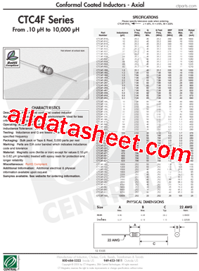 CTC4F-R82K Datasheet PDF - Central Technologies