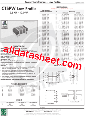 CTSPWF-059 Datasheet PDF - Central Technologies